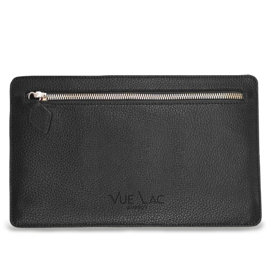 Notre pochette plate Vanda, face arrière avec sa poche zippée