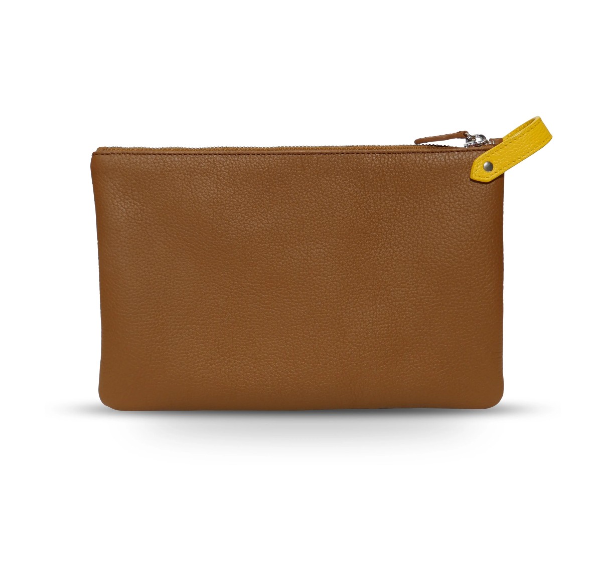Pochette Vue Lac Volta en cuir cognac