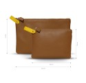 Pochette Vue Lac Volta en cuir cognac